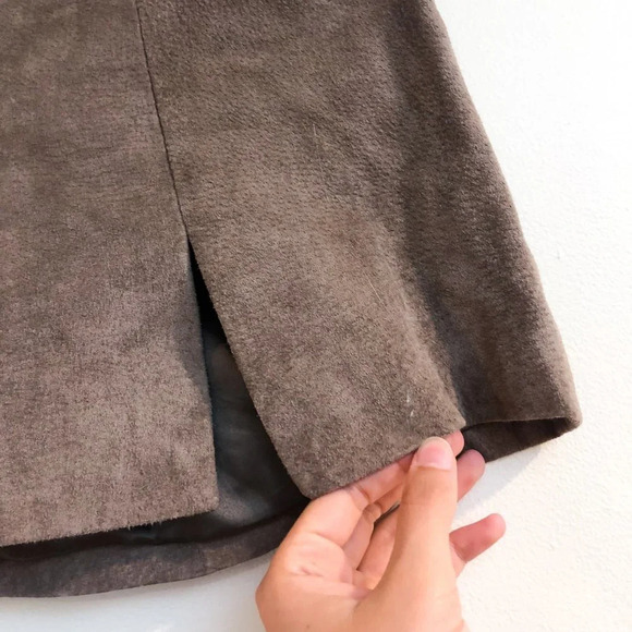 Blank NYC 100% Leather Suede Brown Classic Modern Mini Skirt Women's 25 - Picture 4 of 10